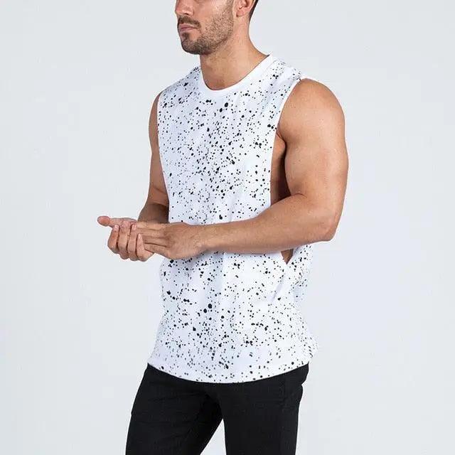 New Sport Plain Shirts For Men Bodybuilding Singlet Gyms Shirts Sleeveless Shirt Blank Fitness Clothing Sportwear Muscle Vest Men's Fitness T-Shirt Round Neck Sleeveless Vest Stretch Solid Color Fitness Sports Shirts